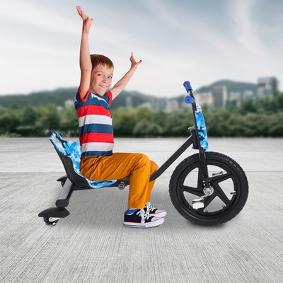 Kinder-Tret-Dreirad, Tretroller für Kinder ab 6 Jahren alt+, Tret-Roller, Blau