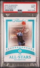 One Of One 1/1 2022-23 Flawless De'Aaron Fox All-Stars Diamond Platinum PSA 9