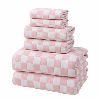 6 Piece Bath Towels Set for Bathroom, 2 Bath Towels, 2 Hand Towels, and 2 Was...