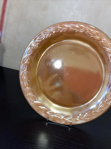Vintage Fire King Peach Luster Laurel Leaf Plate Anchor Hocking