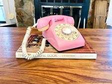 Vintage ITT WORKING Rotary Dial Phone, Pink and Tan Telephone