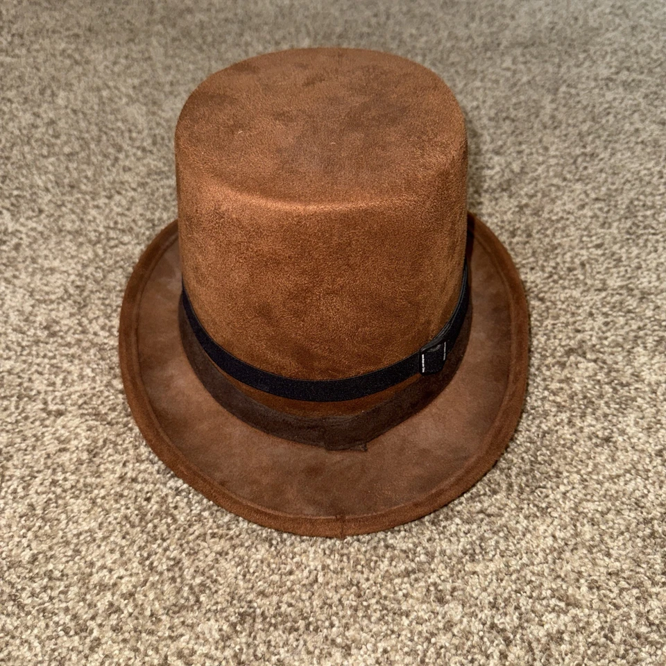 Sombrero de copa Steampunk marrón con banda y gafas extraíbles cosplay aprox 21,5"" Foto 3 de 4