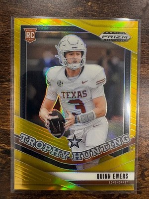 2025 Prizm Draft Picks GOLD Quinn Ewers Trophy Hunting RC 06/10 - Texas Longhorn