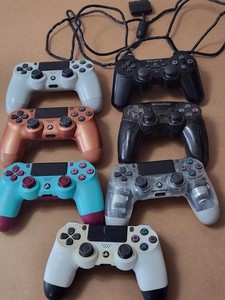 PS4 Wireless Controllers And Ps2 Contollers Lot Of 7! For Parts Or Repair