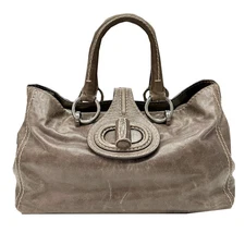 Prada Tote Bag BN2067 Greige Leather Shoulder Bag Vintage Authentic