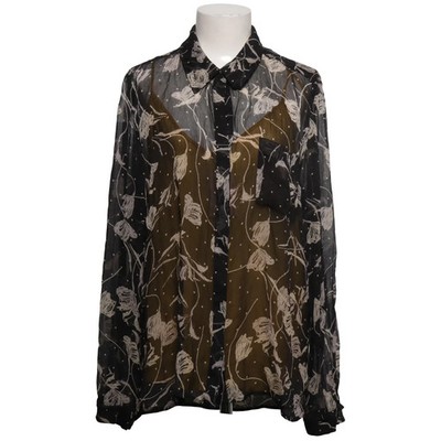 Diane von Furstenberg, Bluse, Größe: L, Schwarz/Gelb, Polyester, Blumen #1Fi