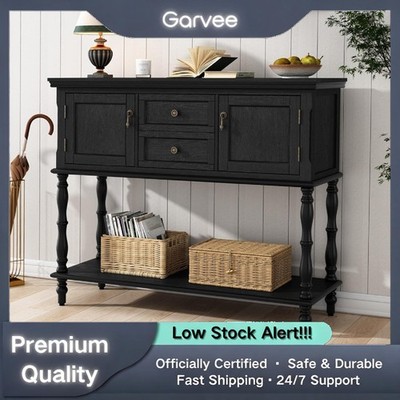Console Table Entryway 2 Door Cabinets Open Storage Shelf for Foyer