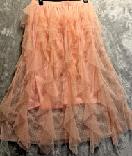 Fairy Tulle Skirt Med Live 4 Truth Boho Peach Tiered Ruffle Cottagecore Coquette