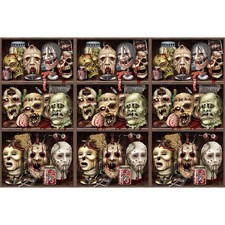 Scary Heads Haunted House Halloween Carnival Party Wall Decoration Backdrop