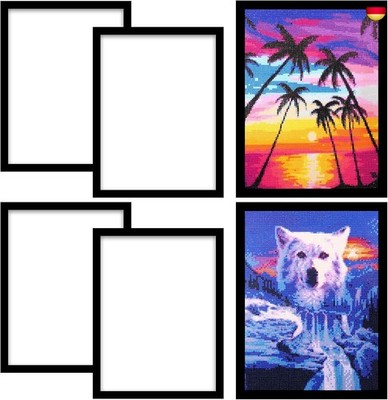 SPOKKI 4 Pack Diamond Painting Rahmen, Schwarz Diamond Painting Bilderrahmen