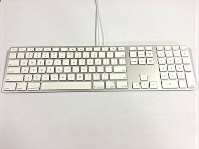 Genuine Apple A1243 USB Wired Keyboard Numpad Dual USB Ports Cleaned and Tested