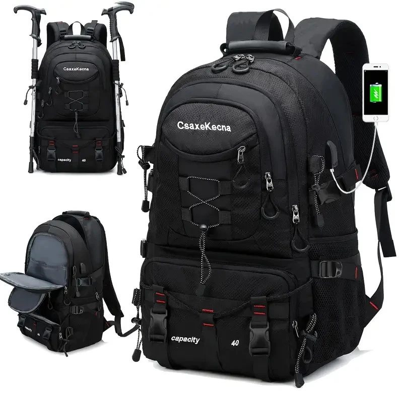Unisex Lightweight Hiking Travel Backpack with USB Charging Port – 17" Laptop Co