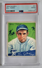 1934 Goudey  #21  Bill Terry  HOF  Graded  PSA 2 Good  Manager  New York Giants