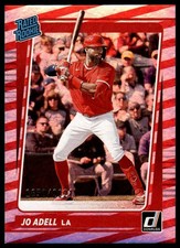 2021 Donruss #33 Jo Adell Red and White Stripes Rookie Los Angeles Angels