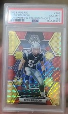 2023 Panini Mosaic Choice Fusion Red & Yellow Tedy Bruschi #166 PSA /80 NFL