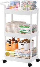 Baby Diaper Caddy, Plastic Movable Cart for Newborn Nursery Essentials Diaper St