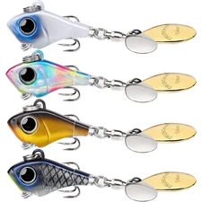 TRUSCEND Wide Search Cover Vibe Tail Spinner, Easy Catch Fishing Lures with V...