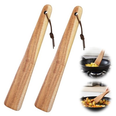 2PCS Acacia Wood Spatula Set Flat Turner Egg Pancake Cooking Utensils Nonstick