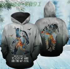 Hot Bigfoot Forest Christmas Print 3D Lightweight Hoodie Size S To 5XL