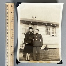 Vtg 1941 WWII US Army Enlisted Soldier Woman Snapshot Photo Barracks 5x7