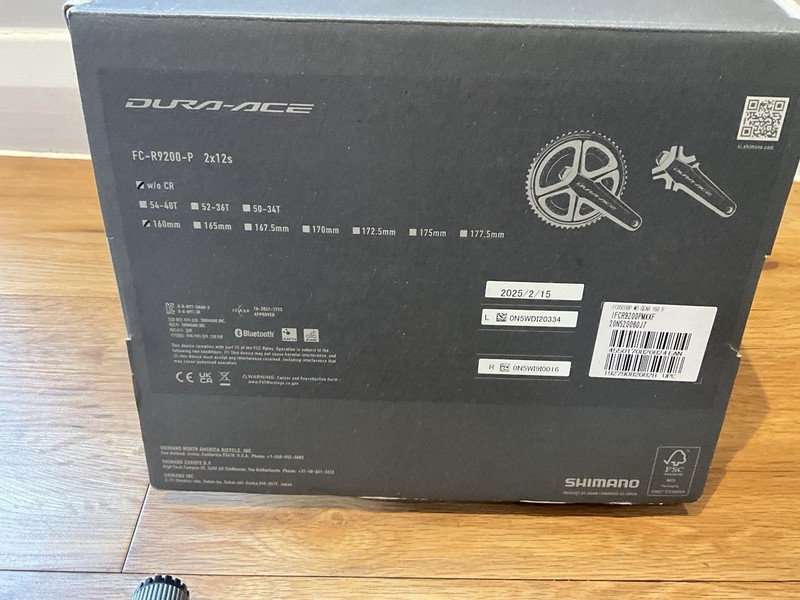 Shimano FC-R9200-P Dura Ace 12-Speed Power Crank  Arms 160mm