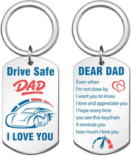 Drive Safe Keychain for Him Dad Birthday Gifts from Daughter Son Best Papa Gifts