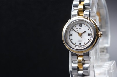 Vintage 1988 N MINT Quartz Roman Seiko Creo 1F21-0A90 GPDP Damenuhr JAPAN