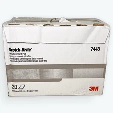 3M Scotch-Brite 7448 Ultra Fine Hand Pads 6x9 in Gray Cleaning Sanding 20 Pack