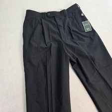 Lauren Ralph Lauren Mens 34x34 Dress Pants Black New Wool Pleated Cuffed NIBBPCC
