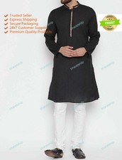 Indian Ethnic Mens short Long Designer Kurta Long Sleeve Cotton Shirt