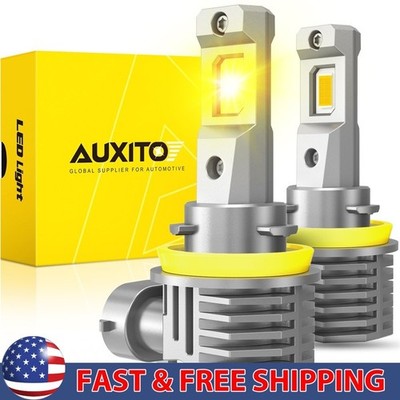 AUXITO Yellow H11 LED Low Headlights Beam Bulbs Super Bright 3000K 24000LM 2/4X