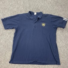 Notre Dame Fighting Irish Polo Shirt Mens XL Navy Pique NCAA Football Adidas