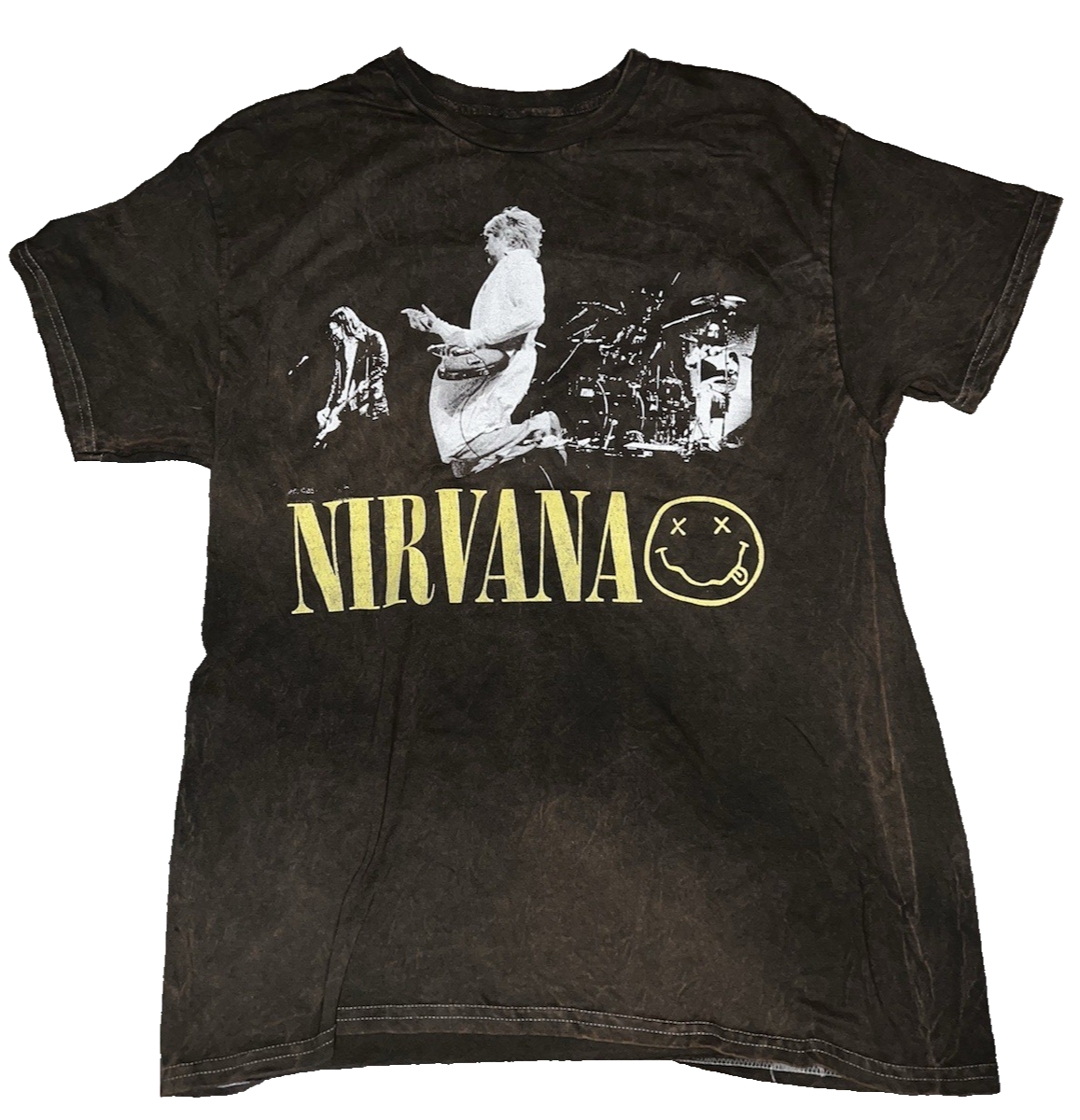 Nirvana 1992 Reading Concert Smiley T-Shirt Size Large