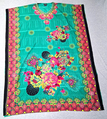 Good Times One Size FIts Most~Glitter Floral Kaftan Kimono MuMu House Dress