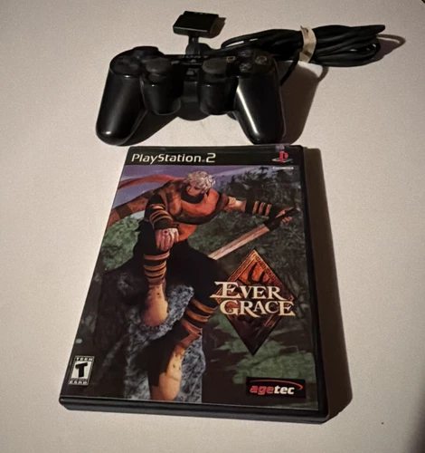 Playstation 2 EverGrace Game (DVD) with Manual & Sony Dualshock 2 Controller