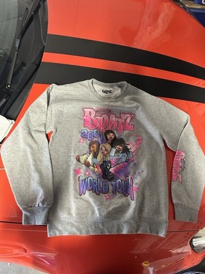 Bratz 2001 World Tour Gray Pullover Sweatshirt Logo Women s Size S