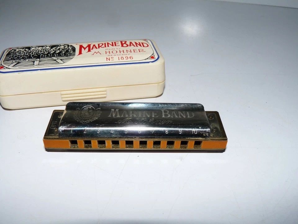 ancien harmonica hohner marine band 1896 / germany / belle état - Photo 4/4