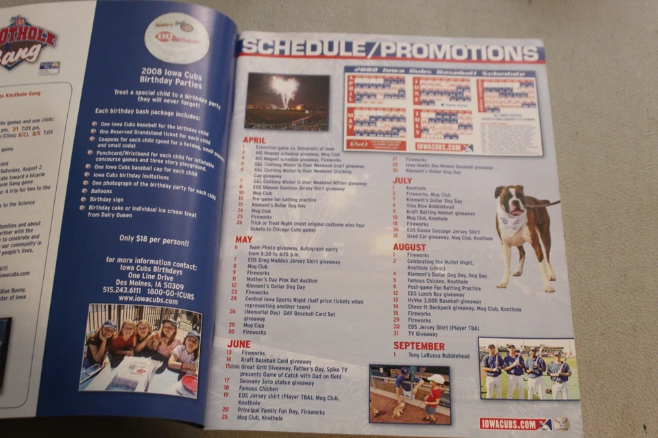 2008 Iowa Cubs Baseball Team AAA Yearbook / Program - Image 3 of 4