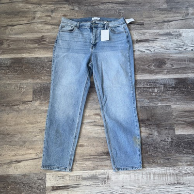 #ad NWT Cello High Rise Mom Distressed Jeans Size 14 Light Wash Blue Bell Bottom 56 $20.00