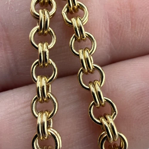 Vintage Monet Necklace Rolo Chain Gold Tone  28”