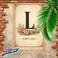 Putuo Decor Custom Metal Sign Capital Letter L Personalized Name Wall Art