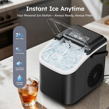 Countertop Ice Maker Machine 26lbs in 24Hrs, 9 Ice Cubes Auto-Cleaning 6 mins