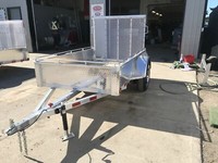 5x8 ALUMINUM UTILITY TRAILER WITH MESHED GATE AND SOLID SIDES
