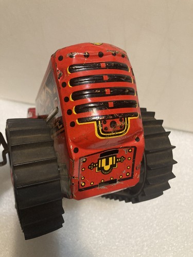 VINTAGE MARX WIND UP TIN TOY PAINTED FARM DIESEL12 TRACTOR WITH TREAD TD18 - Picture 15 of 21