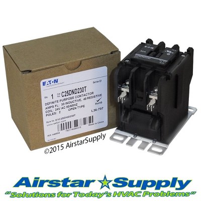 C25DND230T Eaton / Cutler Hammer Contactor - 30 Amp  2 Pole  24V Coil