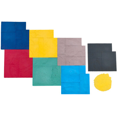 Ashler Notched Slate | 8 pc. Decorative Concrete Stamp Set by Walttools