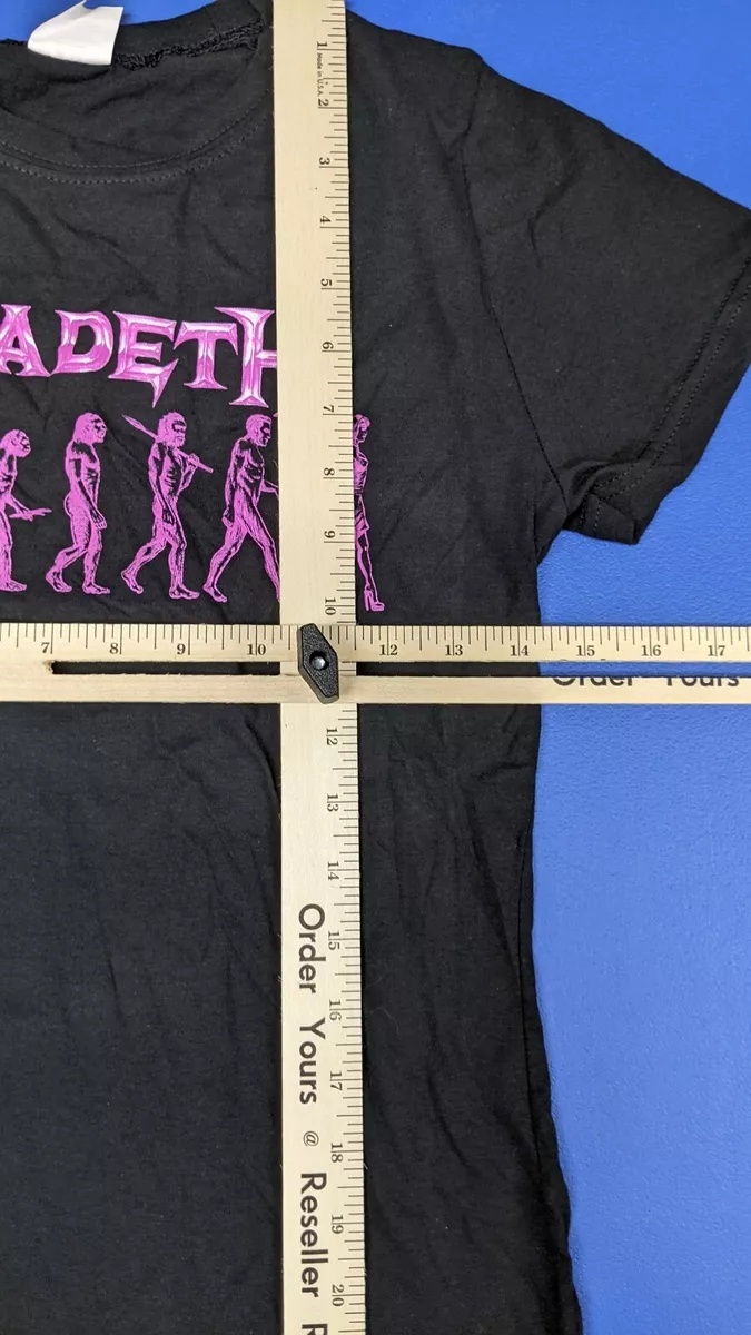 Womens Large 2012 Megadeth Metal Band Shirt Black Pink Bay Island
