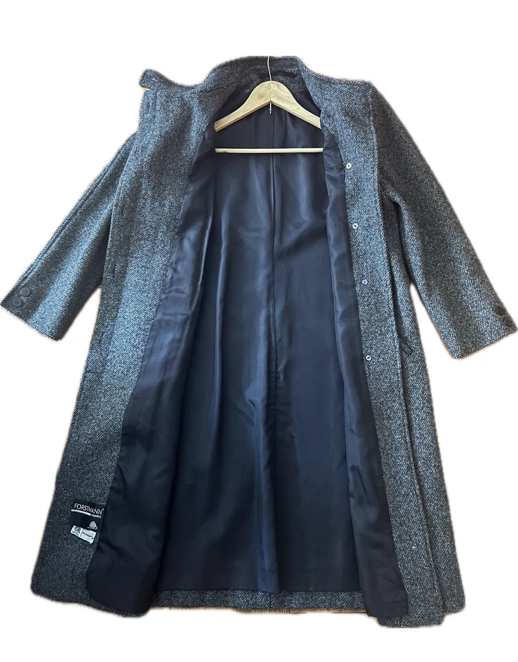 Gabardina larga de invierno de lana Forstmann vintage para mujer Foto 3 de 4