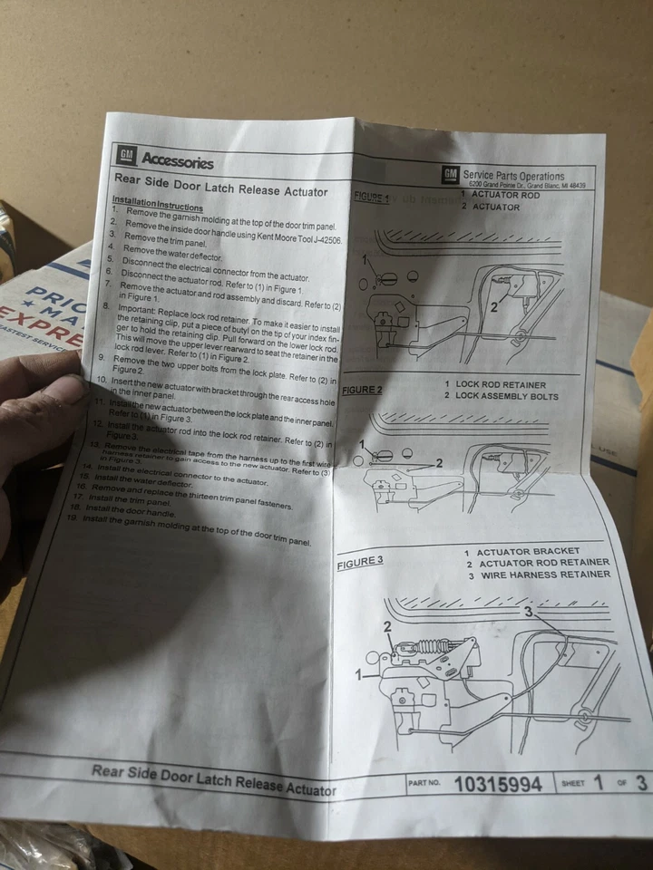 Actuador de cerradura de puerta trasera NOS GM 97 08 Chevrolet Venture Uplander 10327235 Foto 2 de 2