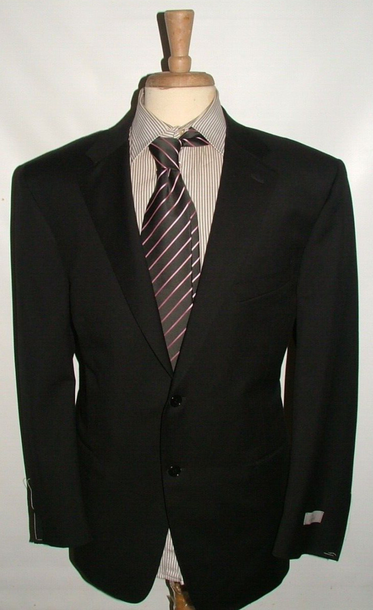 NEW WOT CANALI BLAZER SIZE 48 R 58 100percent WOOL MADE IN ITALY BLACK SOLID #460